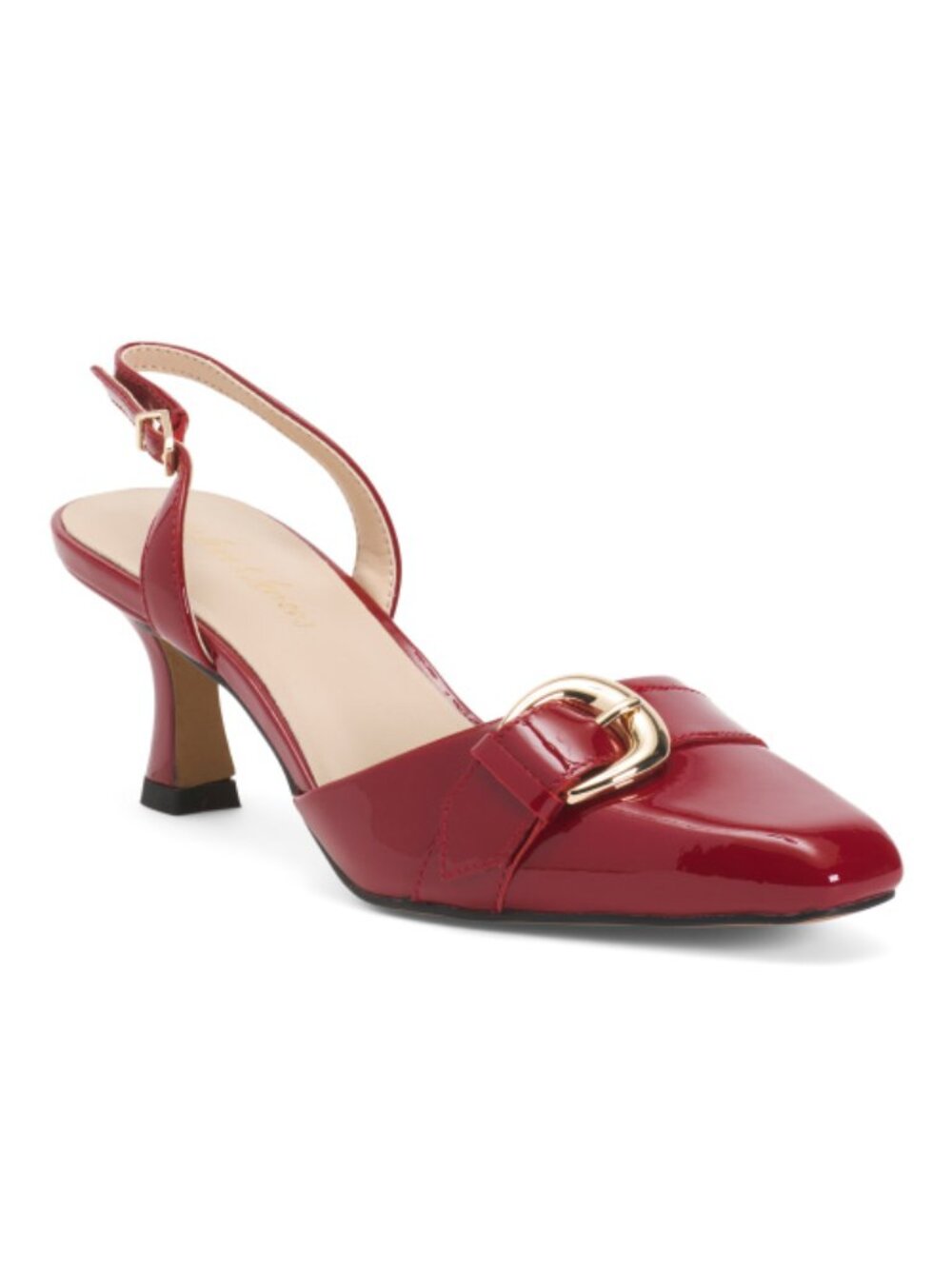 FOR LOVE & LEMONS Patent Leather Marion Buckle Heels